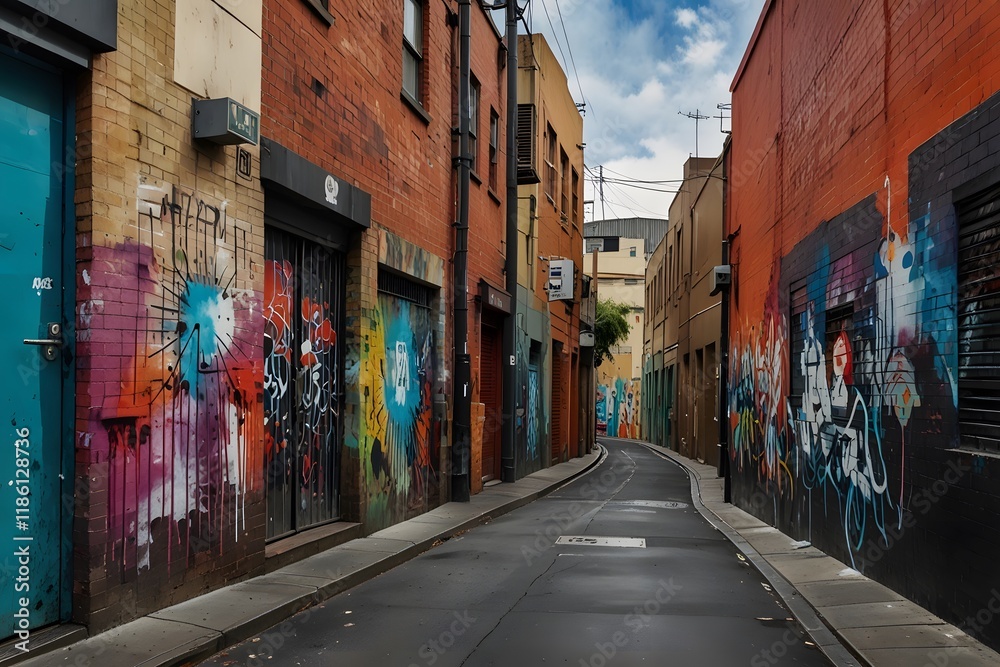 Naklejka premium Street art in melbourne laneways