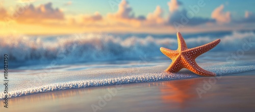 Starfish at the Shore. with...