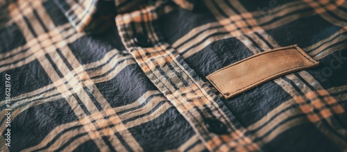 Blank clothing label on a c...