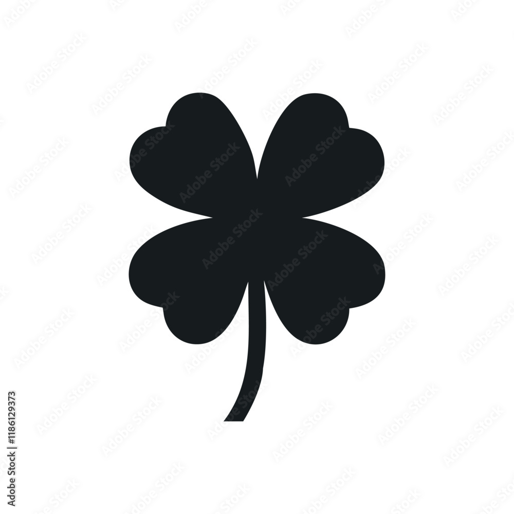 black and white four leaf clover icon vector illustration black and white four leaf clover icon vector illustration