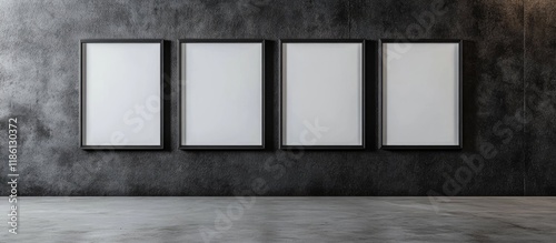 Empty frames against a blac...