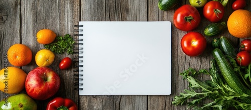 Top view of a blank noteboo...