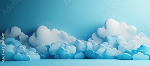 Attractive blue backdrop fe...