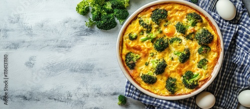 Broccoli egg casserole in a...