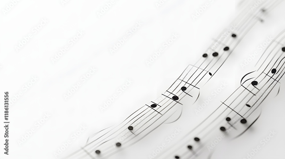 Abstract Musical Notes Flowing Gently Abstract Musical Notes Flowing Gently