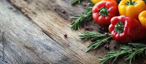 Bell peppers and rosemary o...