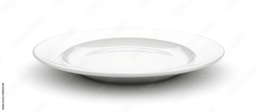 Isolated empty plate on a white background. with copy space image. Place for adding text or design Isolated empty plate on a white background. with copy space image. Place for adding text or design