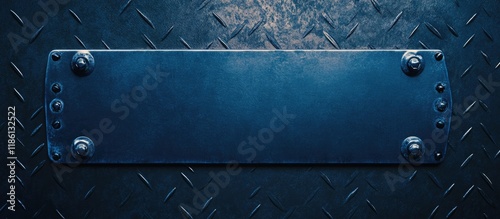 Blue metallic street name p...