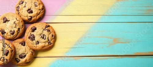 Delicious cookies on a colo...