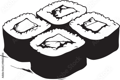 hand drawn vector illustration of an sushi