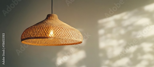 Wicker lamp crafted from na...