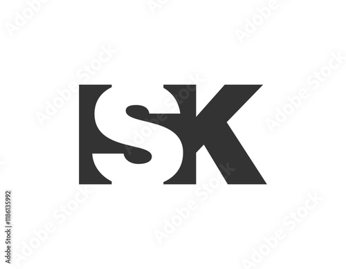 ISK logo design. Initial letter I S K bold font style for tech startups, consulting, corporate branding. Creative company name, headlines typography identity, trendy logotype. photo