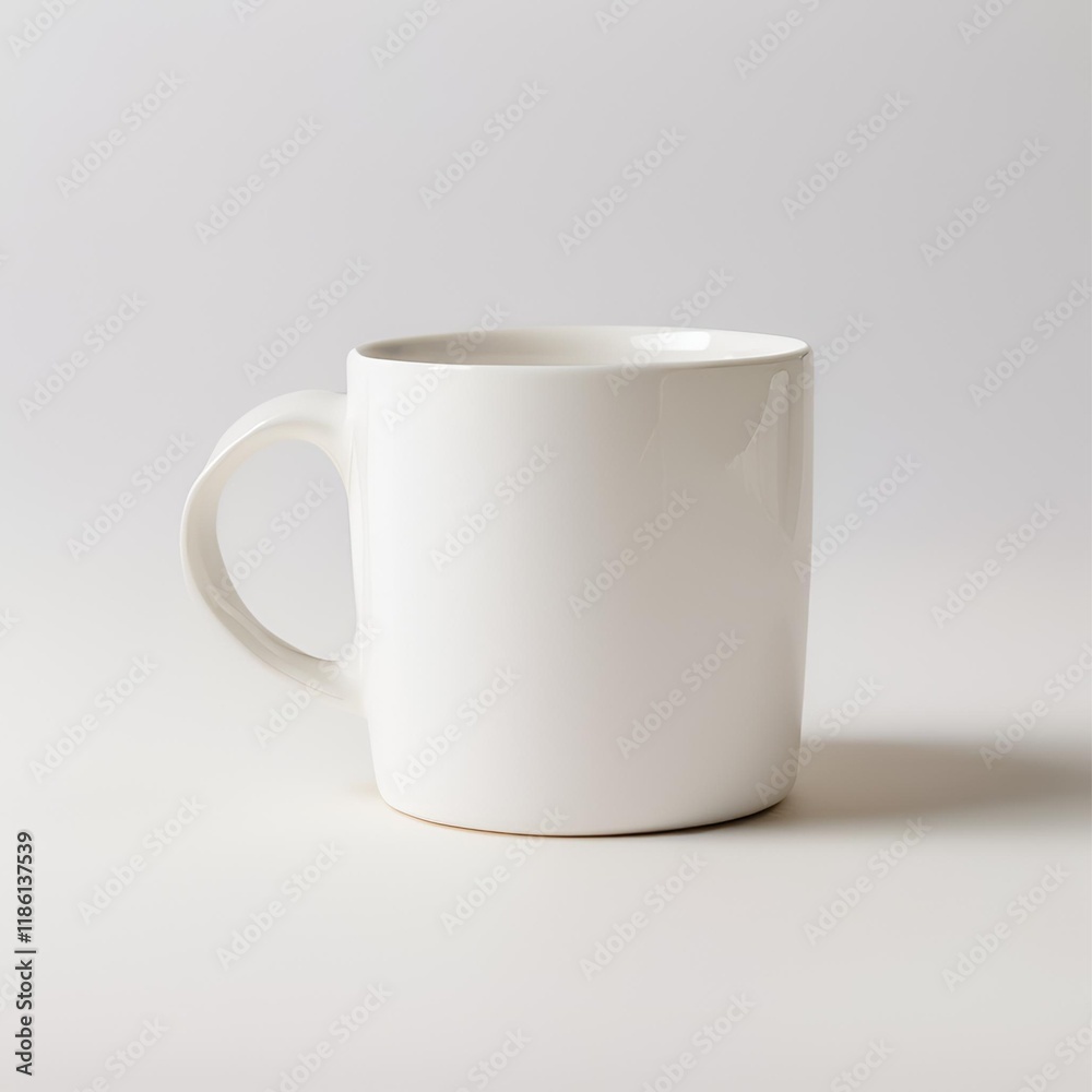 Blank white mug mockup on white background. Blank white mug mockup on white background.