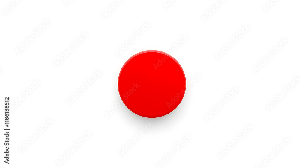 Red push button icon illustration on white background. Generative AI Red push button icon illustration on white background. Generative AI