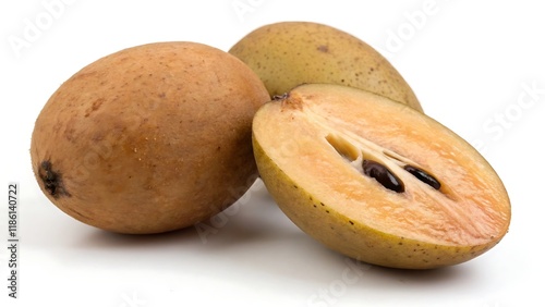 Fresh sapodilla isolated on a white background photo