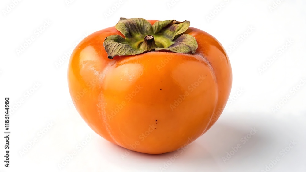 Single persimmon isolated on a white background Single persimmon isolated on a white background
