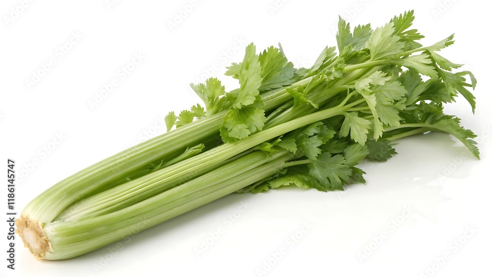 Stalk of celery isolated on a white background Stalk of celery isolated on a white background