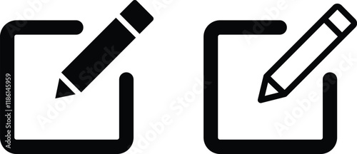 Edit Box Icon with Pen Illustrates Easy Content Modification. Edit Icon.