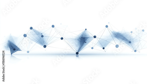 Abstract digital network connections in blue, representing data flow and communication in a modern technological environment.