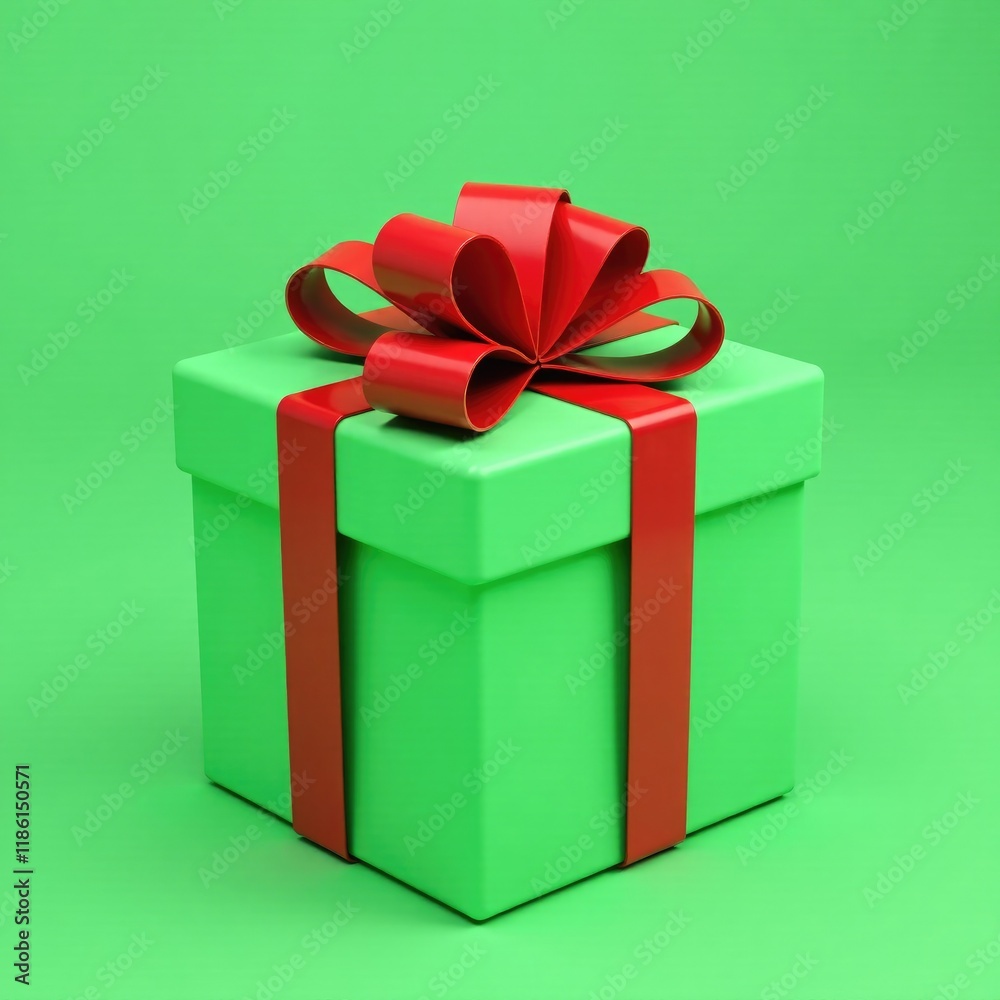 Obraz premium A red and green bow wrapped around a cylindrical object, present, gift, cylinder