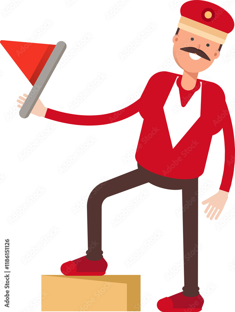 Train Operator Character Holding Flag
Train Operator Character Holding Flag