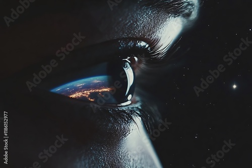Fototapeta Naklejka Na Ścianę i Meble -  Reflection of Earth in Human Eye