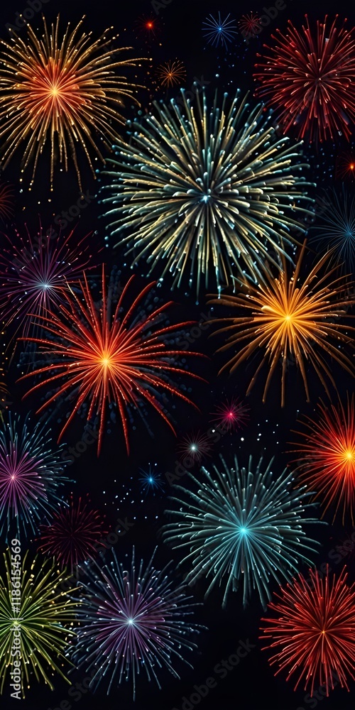 Fototapeta premium fireworks on the night sky