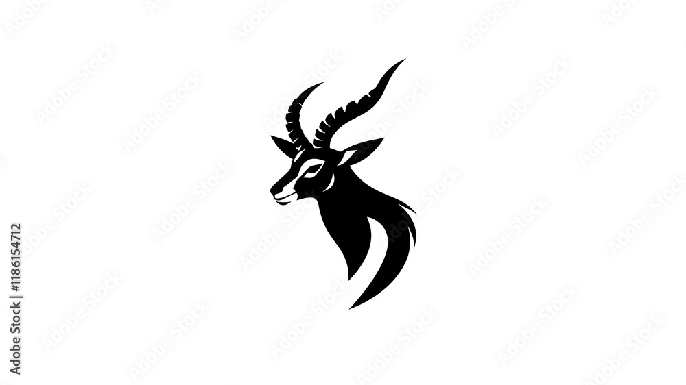 Naklejka premium Stylized gazelle icon on white background. Generative AI