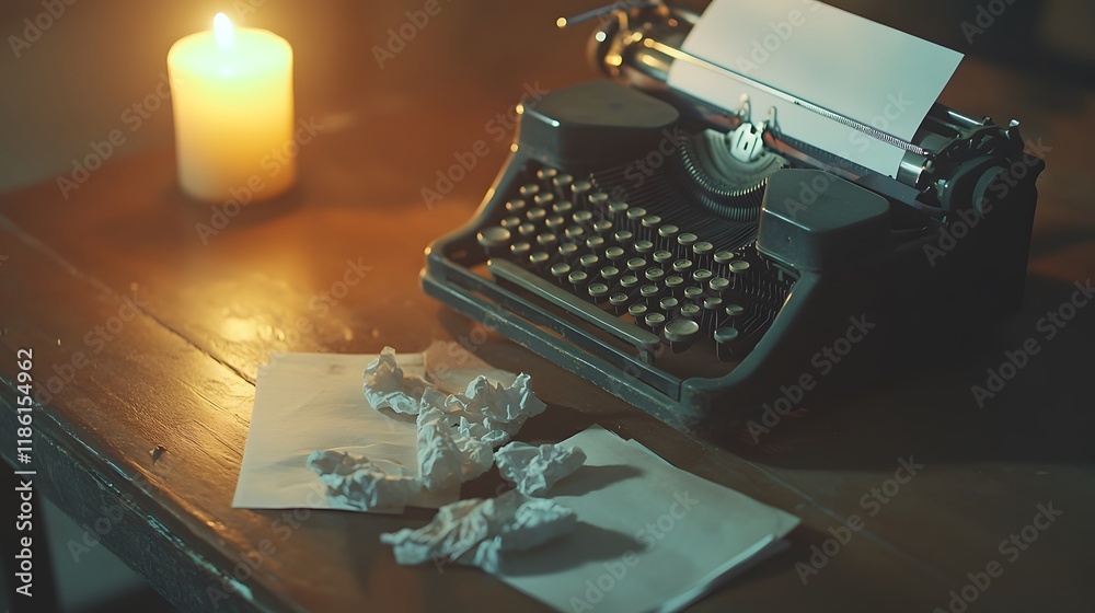 Fototapeta premium Nostalgic Typewriter Reverie: Timeless Inspiration