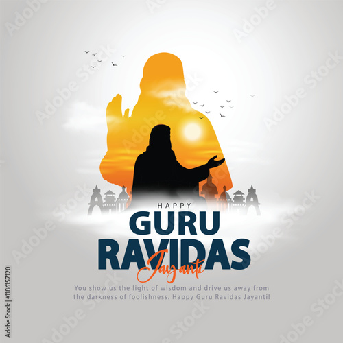 happy Ravidas Jayanti festival greeting card design. abstract vector illustration.