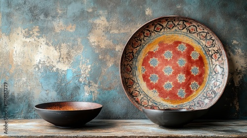 Decorative wall art featuring a floral design with intricate details and vibr...