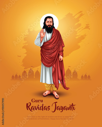 happy Ravidas Jayanti festival greeting card design. abstract vector illustration.happy Ravidas Jayanti festival greeting card design. abstract vector illustration.