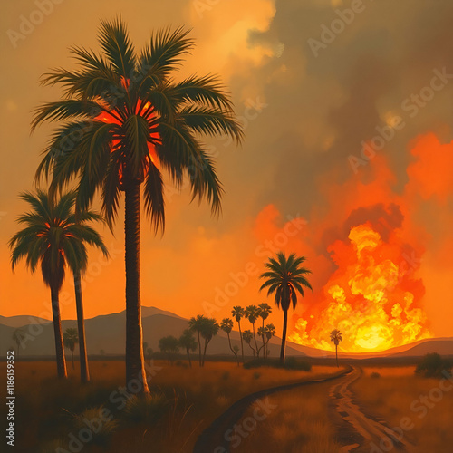 sunset in the desert