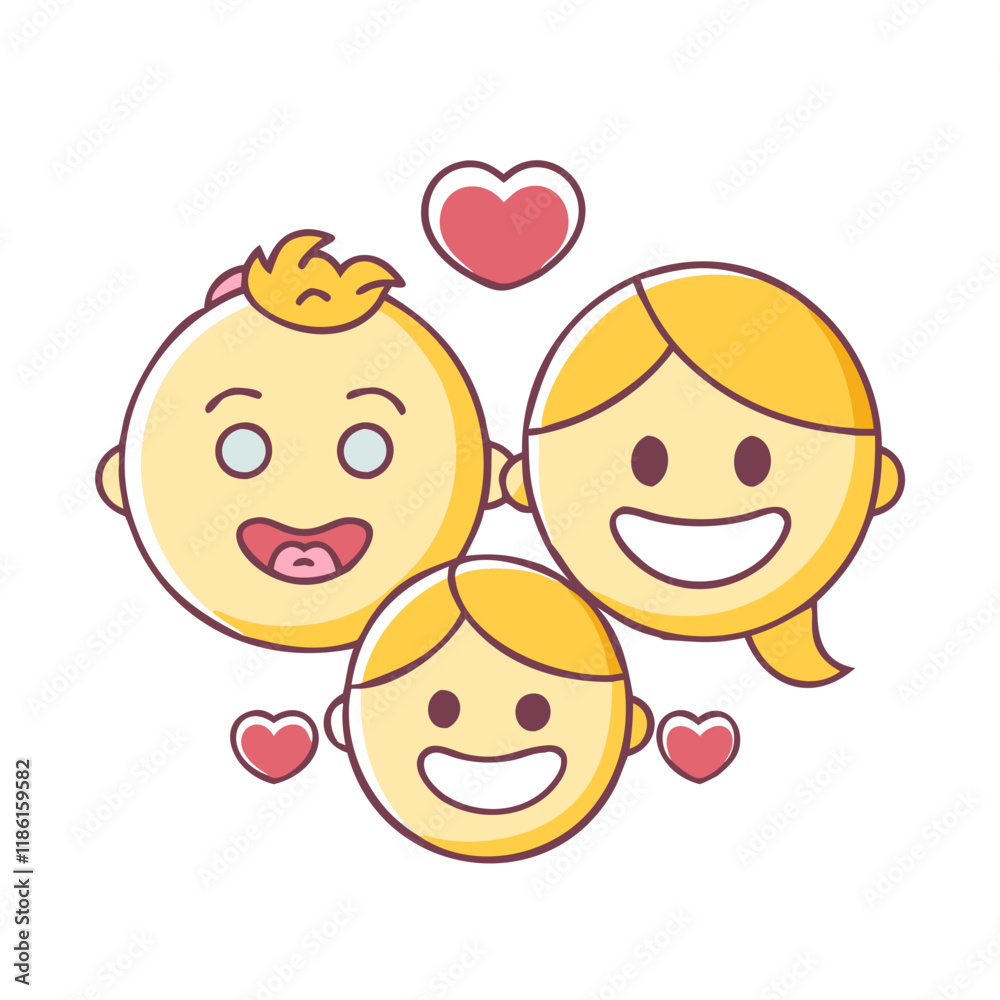 smiling family emoji vector icon, family day vector illustration - simple illustration of smiling family emoji perfect for logos, and family day-themed designs. smiling family emoji vector icon, family day vector illustration - simple illustration of smiling family emoji perfect for logos, and family day-themed designs.
