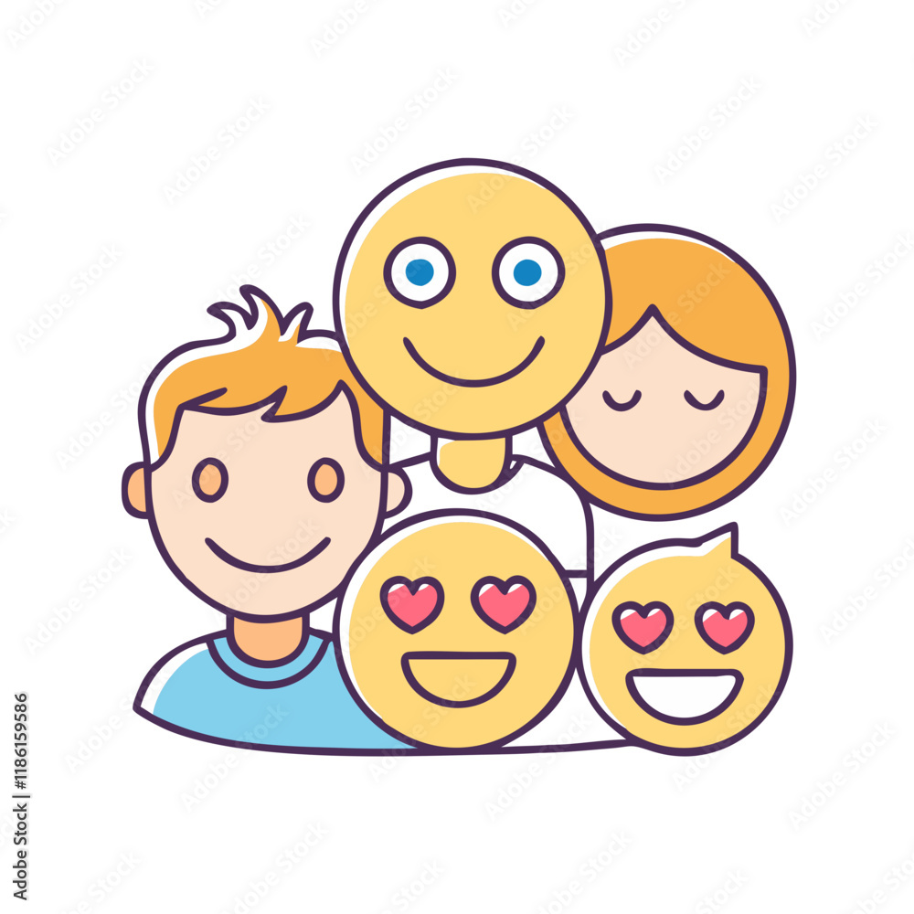 smiling family emoji vector icon, family day vector illustration - simple illustration of smiling family emoji perfect for logos, and family day-themed designs. smiling family emoji vector icon, family day vector illustration - simple illustration of smiling family emoji perfect for logos, and family day-themed designs.