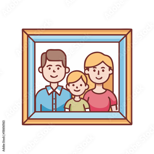 family portrait frame vector icon, family day vector illustration - simple illustration of family portrait frame perfect for logos, and family day-themed designs.