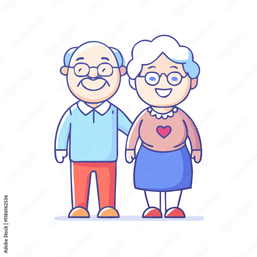 happy grandparents vector icon, family day vector illustration - simple illustration of happy grandparents perfect for logos, and family day-themed designs. happy grandparents vector icon, family day vector illustration - simple illustration of happy grandparents perfect for logos, and family day-themed designs.