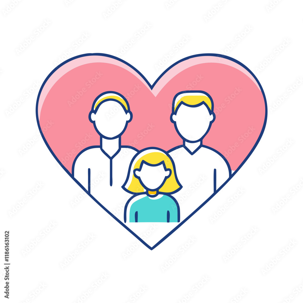 heart with family values vector icon, family day vector illustration - simple illustration of heart with family values perfect for logos, and family day-themed designs. heart with family values vector icon, family day vector illustration - simple illustration of heart with family values perfect for logos, and family day-themed designs.