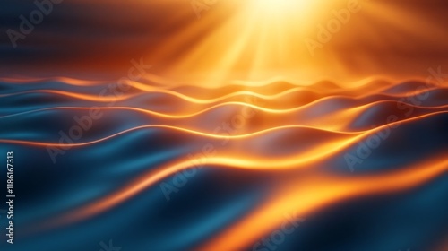 Golden Light Reflecting on Wavy Surface, for Design, Branding, Marketing, and Creative Concepts

