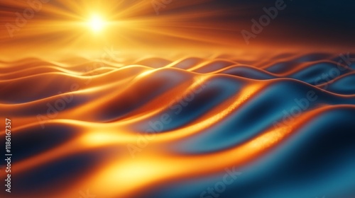 Golden Light Reflecting on Wavy Surface, for Design, Branding, Marketing, and Creative Concepts

