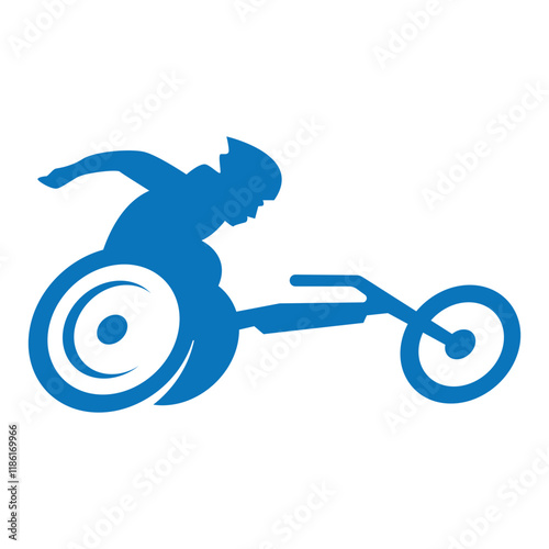 Wheelchair Paralympics Icon Isolated on White Background