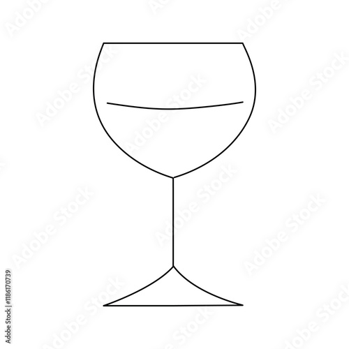 Drink in glass goblet icon drawing