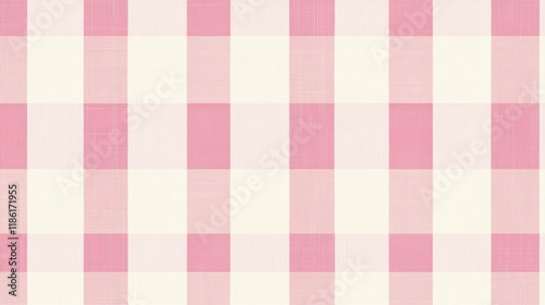 Pink and White Checkered Pattern for Background or Fabric Use