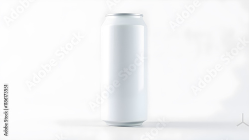White large tall beer or soda aluminum can mockup. Generative AI