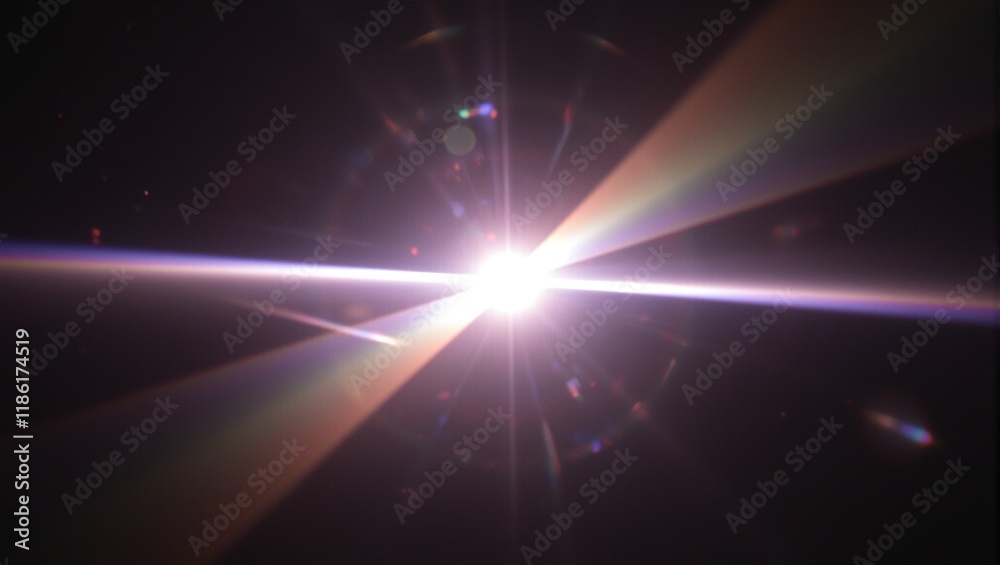 Vibrant light bursts from prism creating blurred shapes glowing halos and bokeh spots on dark canvas Surreal and mesmerizing