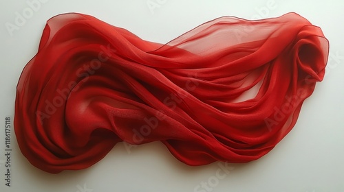 Flowing fabric drapes gracefully in soft light on a minimalist surface