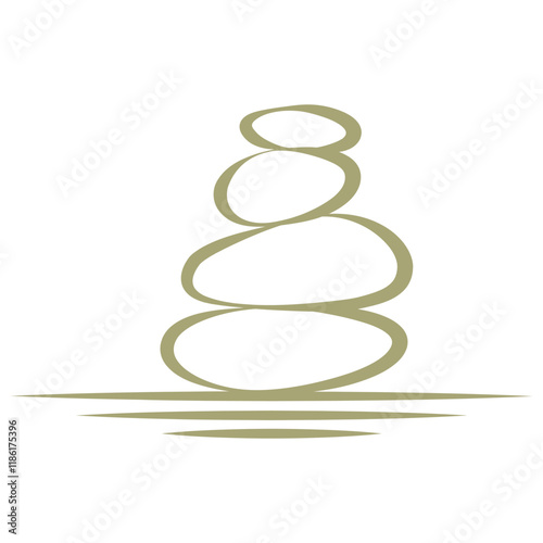 Zen Stone Logo Isolated on White Background