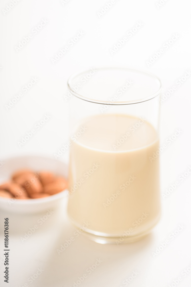Almond milk is a healthy non-dairy alternative product, free from lactose, rich in protein and vitamins for a good lifestyle. Almond milk is a healthy non-dairy alternative product, free from lactose, rich in protein and vitamins for a good lifestyle.