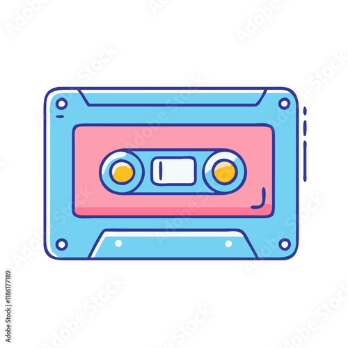 cassette tape vector icon, national retro day vector illustration - simple illustration of cassette tape perfect for logos, and national retro day vector-themed designs.