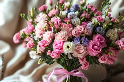 Luxurious bouquet, greeting card.